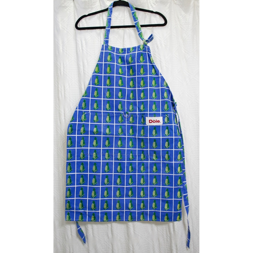 Vintage Dole Pineapple Cooking Baking‎ Apron with Pockets and Clip Ring